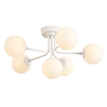 Olivier Parisian 24" Globe Modern Industrial Iron Bistro LED Semi Flush Mount